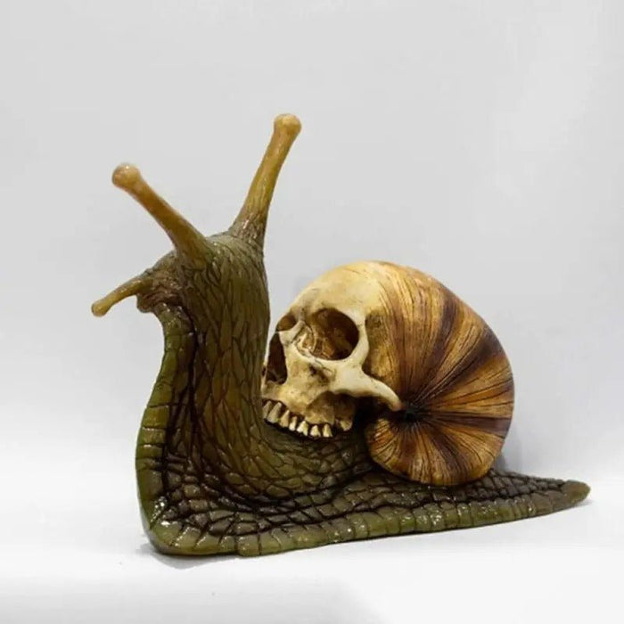 Halloween Snail Skull - Statue Resin Horror Skeleton Sculpture Gothic Outdoor Garden Decoration Figurine - Gear Elevation