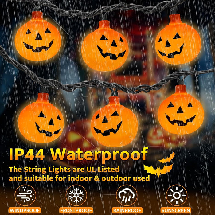 Halloween String Lights Pumpkin LED Light - Halloween Lights for Indoor and Outdoor Decoration - Gear Elevation