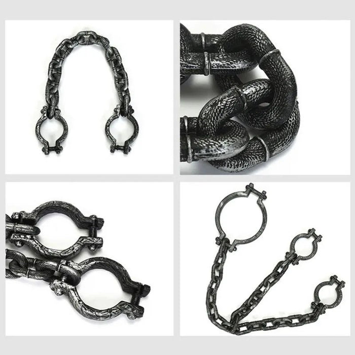 Halloween Toy Chain Handcuffs - Plastic Fetters Shackle Cosplay Prop - Gear Elevation