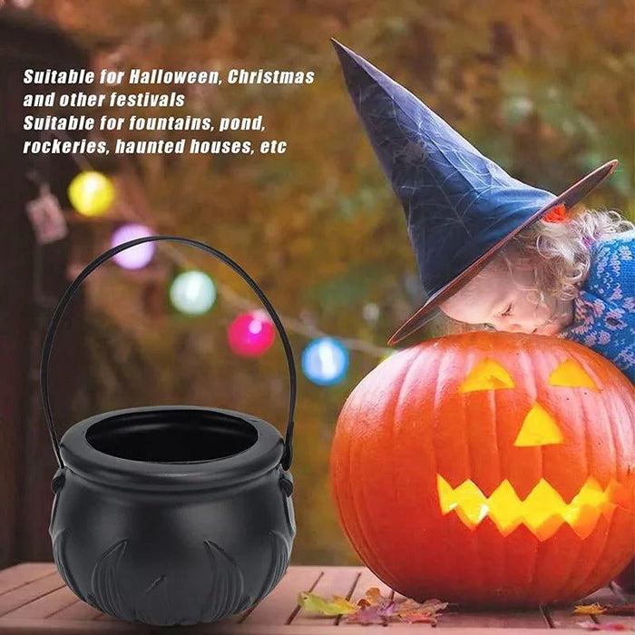 Halloween Witch Jar Atomization Lamp - Black Witch Jar Atomizer Lamp with LED Lights for Holiday Party Fog Smoke Making - Gear Elevation