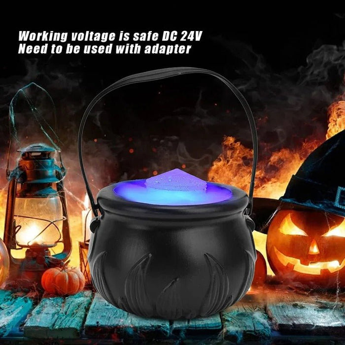 Halloween Witch Jar Atomization Lamp - Black Witch Jar Atomizer Lamp with LED Lights for Holiday Party Fog Smoke Making - Gear Elevation