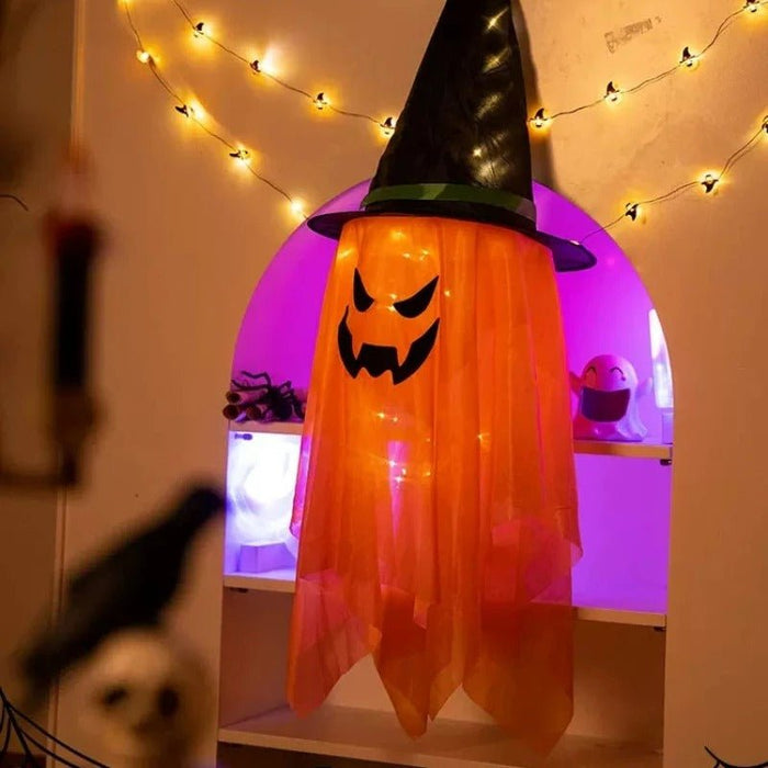 Halloween Wizard Hat Lamp - Flashing Light - Up Glowing Wizard Hat, Hanging LED Decoration for Ghost Festival and Dress - Up - Gear Elevation