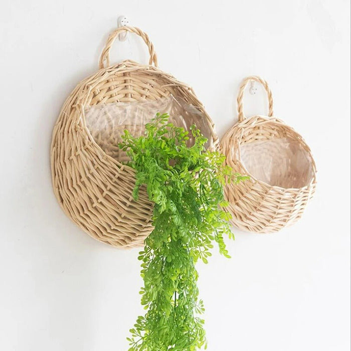 Handmade Woven Hanging Basket – Natural Wicker Storage Basket for Home, Garden, Wedding, and Wall Decorations. - Gear Elevation