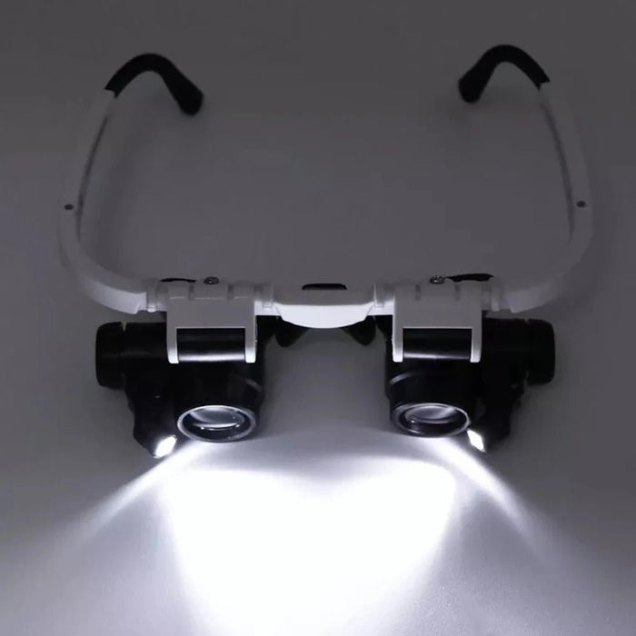 Headband Magnifier - 8 Lens LED Light Jeweler Glasses - Gear Elevation