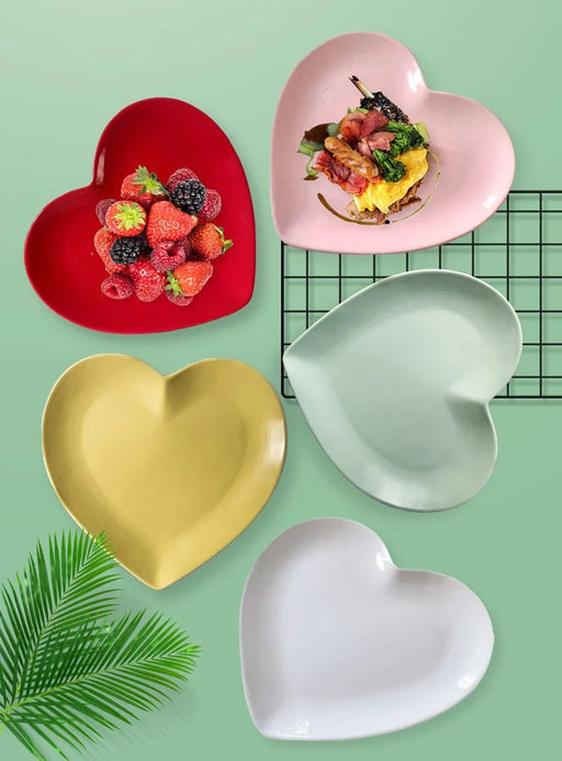 Heart Shaped Ceramic Plate – Food - Grade Tray for Desserts, Baked Dishes & Microwave Use - Gear Elevation