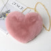 Heart - Shaped Fluffy Shoulder Bag – Fashionable Plush Crossbody with Chain for Valentine's Day - Gear Elevation