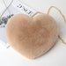 Heart - Shaped Fluffy Shoulder Bag – Fashionable Plush Crossbody with Chain for Valentine's Day - Gear Elevation