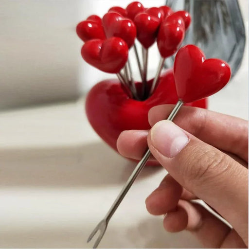 Heart Shaped Stainless Steel Forks Set – Charming, Versatile Picks for Kids & Treats Perfect for Valentine's Day - Gear Elevation