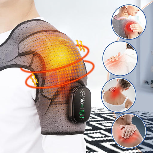 Heated Shoulder Wrap with Vibration - Cordless Shoulder Heating Pad for Men and Women - Gear Elevation