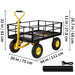 Heavy - Duty Steel Garden Cart – 500 - 1400lbs Capacity, Removable Mesh Sides for Versatile Flatbed Metal Wagon Use - Gear Elevation