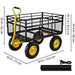 Heavy - Duty Steel Garden Cart – 500 - 1400lbs Capacity, Removable Mesh Sides for Versatile Flatbed Metal Wagon Use - Gear Elevation