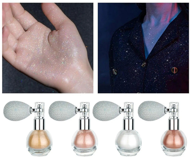 Highlighter Powder Spray – Glittering Shimmer Powder for a Sparkling Glow, Perfect for Makeup Accents and Rhinestone Decorations - Gear Elevation