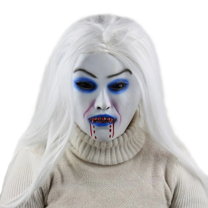 Horror White Witch Ghost Latex Mask - Realistic Latex Design - Gear Elevation