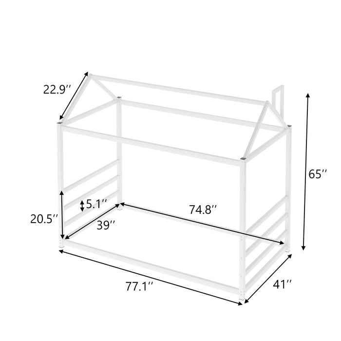 House Platform Bed with Roof and Chimney Design - Gear Elevation