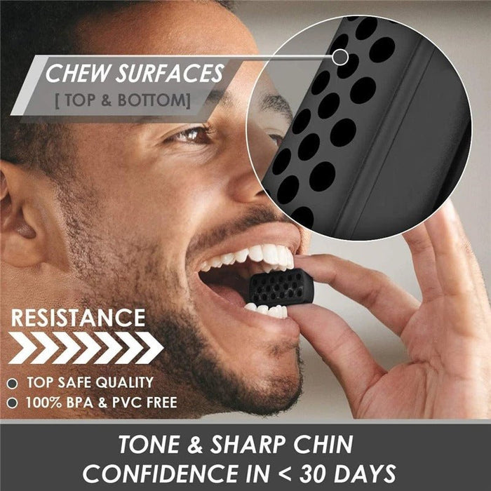 Jawline Exerciser Anti-Aging Ball - Powerful Jaw Trainer for Beginner, Intermediate & Advanced Users - Gear Elevation