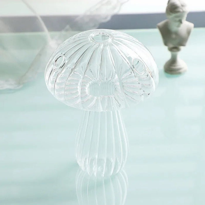 Jelly Mushroom Glass Vase – Nordic - Style Hydroponic Aromatherapy Bottle for Flowers & Plants, Perfect Tabletop Accent for Elegant Home Décor - Gear Elevation