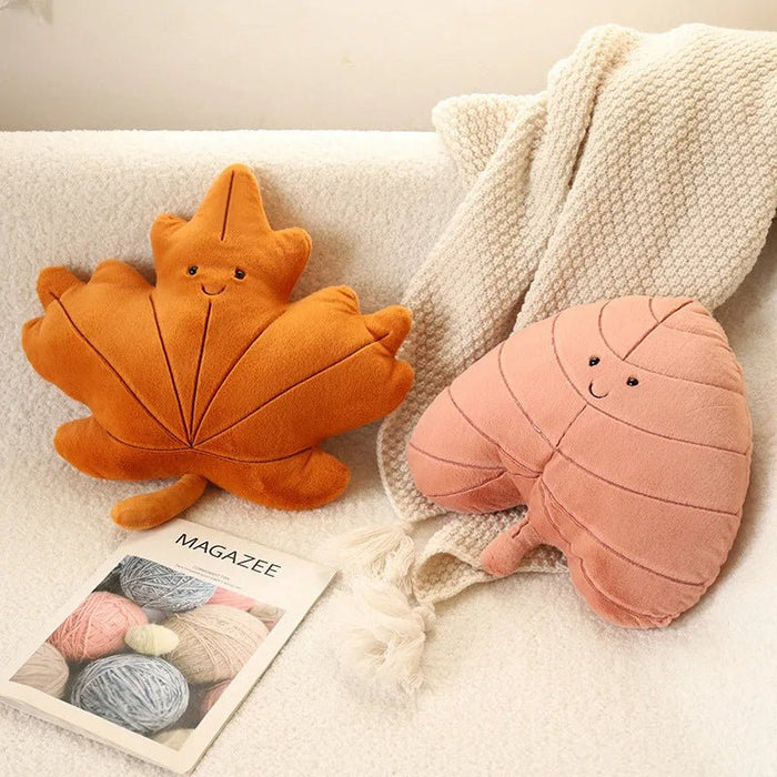 Kawaii Plush Maple Leaf Pillow – Soft Maple & Ginkgo Stuffed Toys for Cozy Room Decor, Holiday Charm, and Perfect Party Gifts - Gear Elevation