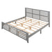 King Size Platform Bed with Horizontal Strip Hollow Shape - Gear Elevation