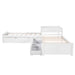 L - shaped Platform Bed with Trundle and Drawers Linked with built - in Desk Twin - Gear Elevation