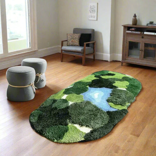 Leaf - Shaped Moss Rug – 3D Rug, Ultra - Plush, Non - Slip Botanical Bathroom Mat - Gear Elevation