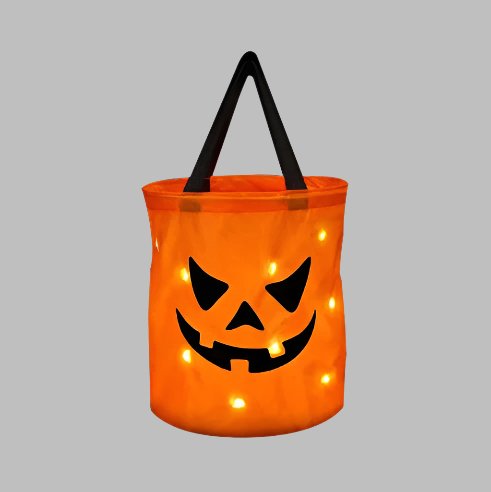 LED Candy Bag - Trick or Treat Pumpkin Bucket - Gear Elevation