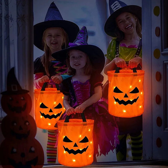 LED Candy Bag - Trick or Treat Pumpkin Bucket - Gear Elevation