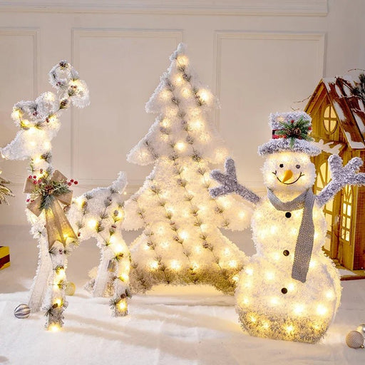 LED Christmas Christmas Tree, Snowman or Gift Box Decoration – Snowman & Fawn Tree Decorations, Perfect Holiday Ornaments & New Year Gifts - Gear Elevation