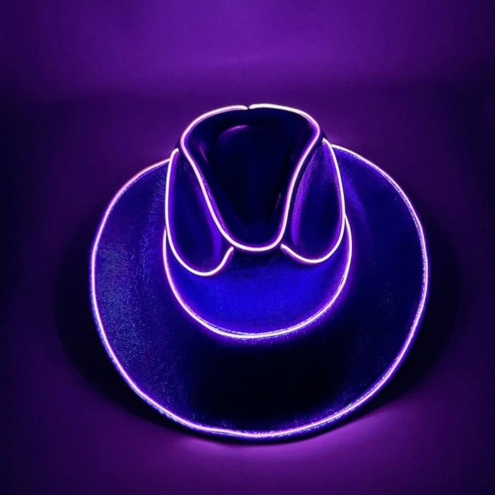 LED Cowboy Hat - Glowing Light Bar Cap Bachelorette Party Supplies - Gear Elevation