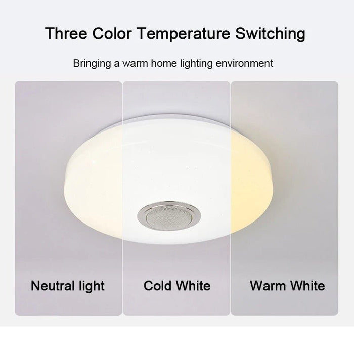 LED Music Ceiling Light - Dimmable Music Light, RGB Color Changing Light with App and Remote Control - Gear Elevation