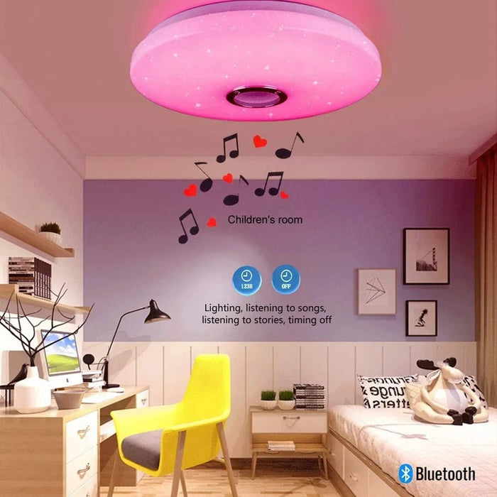 LED Music Ceiling Light - Dimmable Music Light, RGB Color Changing Light with App and Remote Control - Gear Elevation