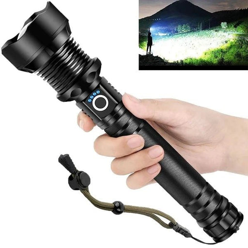 LED Rechargeable Tactical Laser Flashlight - 90000 Lumens High Powered and Waterproof Flash Light - Gear Elevation