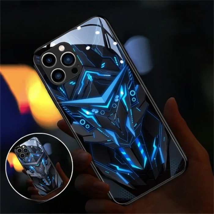 Light Up Phone Case - Mechanical Slide Smart LED Tempered Glass Phone Case for iPhone - Gear Elevation