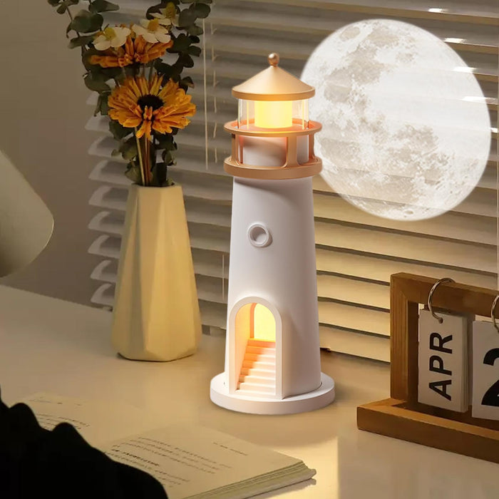 Lighthouse Moon Projection Lamp – Dimmable Bluetooth Ambient Light with Motion Sensor, Perfect for Nighttime Serenity & Christmas Gifting - Gear Elevation