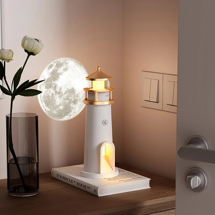 Lighthouse Moon Projection Lamp – Dimmable Bluetooth Ambient Light with Motion Sensor, Perfect for Nighttime Serenity & Christmas Gifting - Gear Elevation