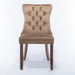 Luxury Velvet Tufted Dining Chairs, Solid Wood Legs with Nailhead Trim, Set of 2 - Gear Elevation