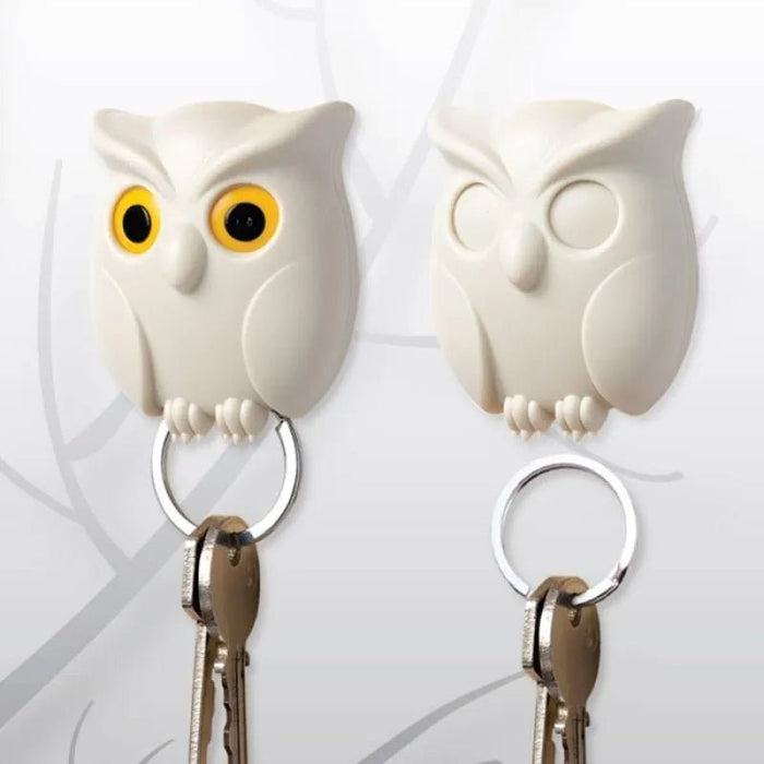 Magnetic Night Owl Key Holder – Charming Keychain Keeper with Eye - Catching Automatic Open - Close Feature for Home & Office - Gear Elevation