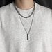 Men's Stainless Steel Keel Chain Necklace – Sleek Cube Pendant for Effortless Style and Sophistication - Gear Elevation