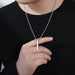 Men's Stainless Steel Keel Chain Necklace – Sleek Cube Pendant for Effortless Style and Sophistication - Gear Elevation