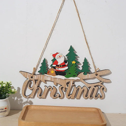 Merry Christmas Wooden Door Pendant – Festive Welcome Sign for the Holiday Season - Gear Elevation