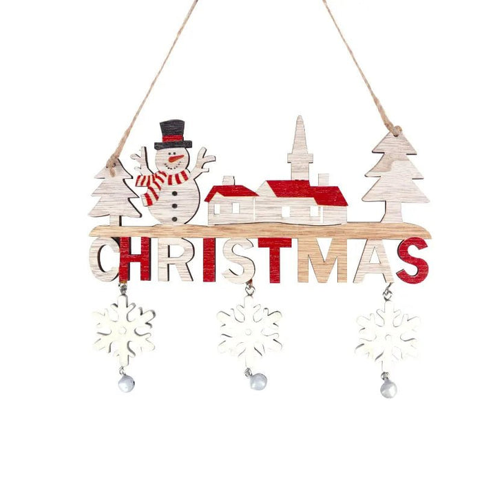 Merry Christmas Wooden Door Pendant – Festive Welcome Sign for the Holiday Season - Gear Elevation