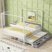 Metal Queen Size Canopy Platform Bed with Twin Size Trundle and 3 Storage Drawers - Gear Elevation