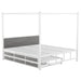 Metal Queen Size Canopy Platform Bed with Twin Size Trundle and 3 Storage Drawers - Gear Elevation