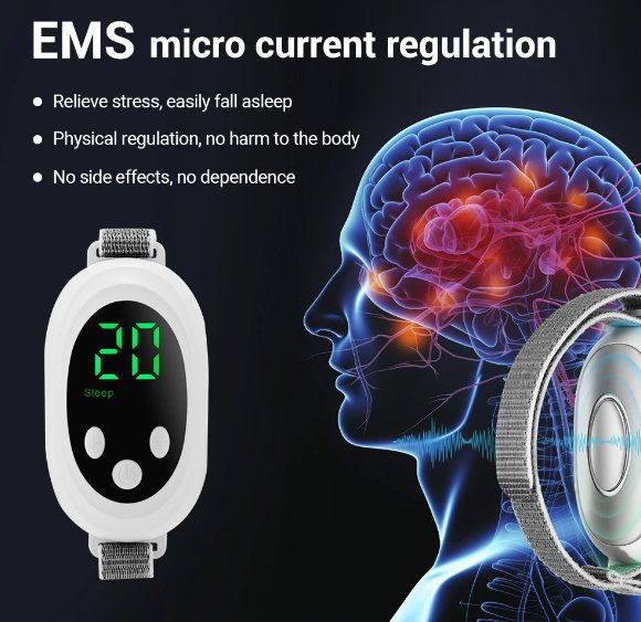 Micro - current Handheld Sleep Aid Device – 20 Gears, 2 Modes, USB Charging, Relieves Anxiety & Insomnia, Improves Sleep - Gear Elevation