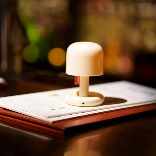 Mini LED Mushroom Table Lamp – USB Rechargeable Sunset Glow for Cozy Bedroom and Hotel Décor - Gear Elevation