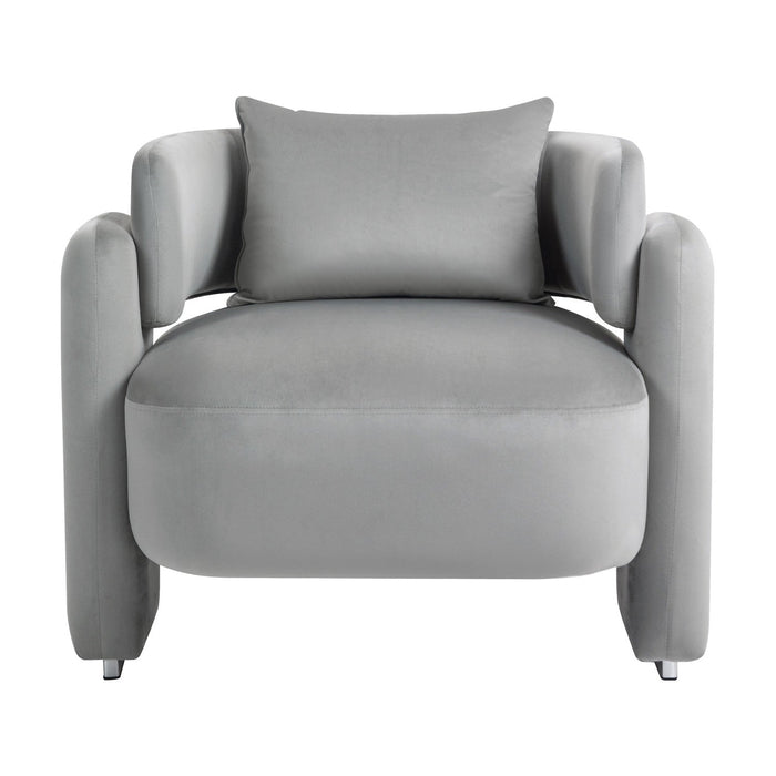 Modern Design Velvet Lounge Chair, Single Sofa with Pillows for Living Room or Bedroom - Gear Elevation