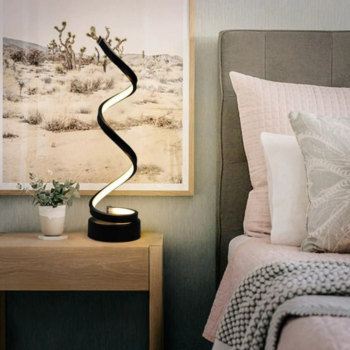 Modern LED Spiral Table Lamp - Elegant & Eye - Caring - Gear Elevation