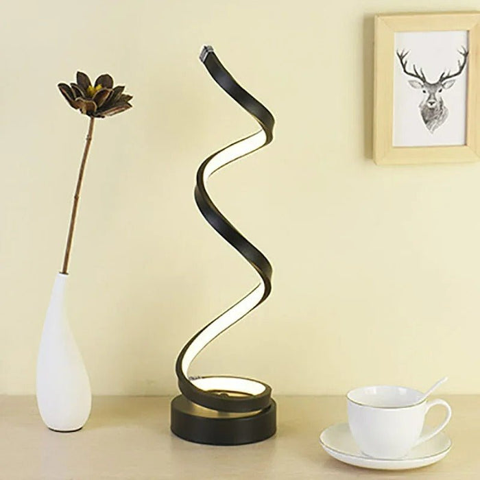 Modern LED Spiral Table Lamp - Elegant & Eye - Caring - Gear Elevation