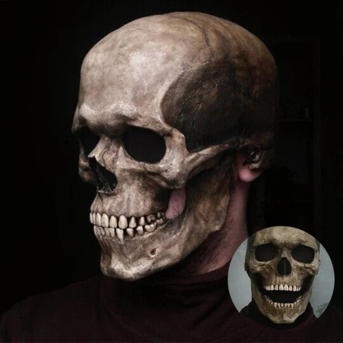 Movable Mouth Skull Mask - Halloween Full Head Skull Mask - Gear Elevation