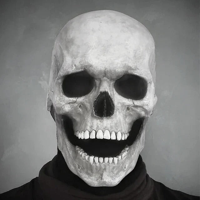 Movable Mouth Skull Mask - Halloween Full Head Skull Mask - Gear Elevation