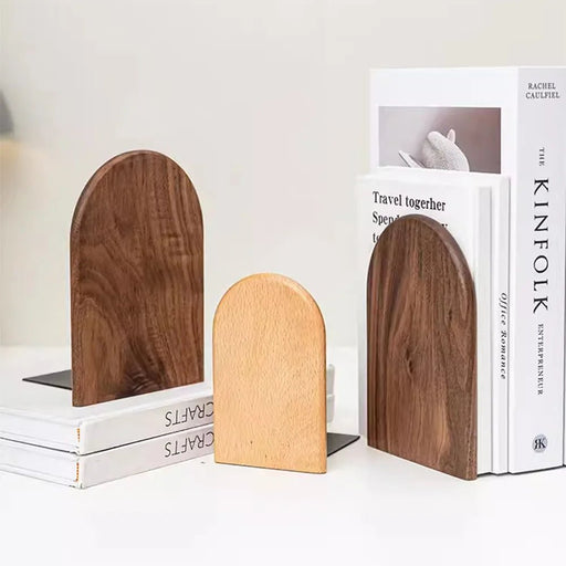 Natural Wood Bookends – Stylish Desktop Organizer for Home & Office - Gear Elevation